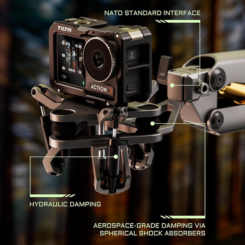 Tilta Shock Absorbing Head for Hydra Alien Mini | Titanium Gray | Compatible with GoPro & Lightweight Action Cameras | Reduces Micro Vibrations | Durable Aluminum & Rubber Construction - Image 5